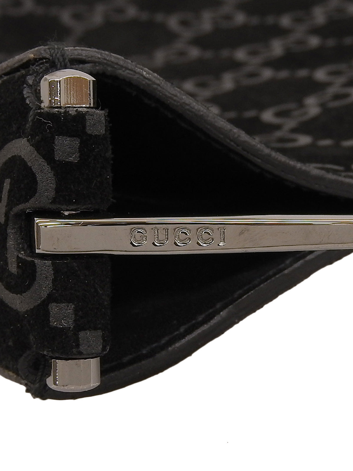 スエードGGパターンショルダーバッグ ブラック