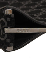 スエードGGパターンショルダーバッグ ブラック