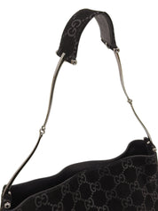 スエードGGパターンショルダーバッグ ブラック