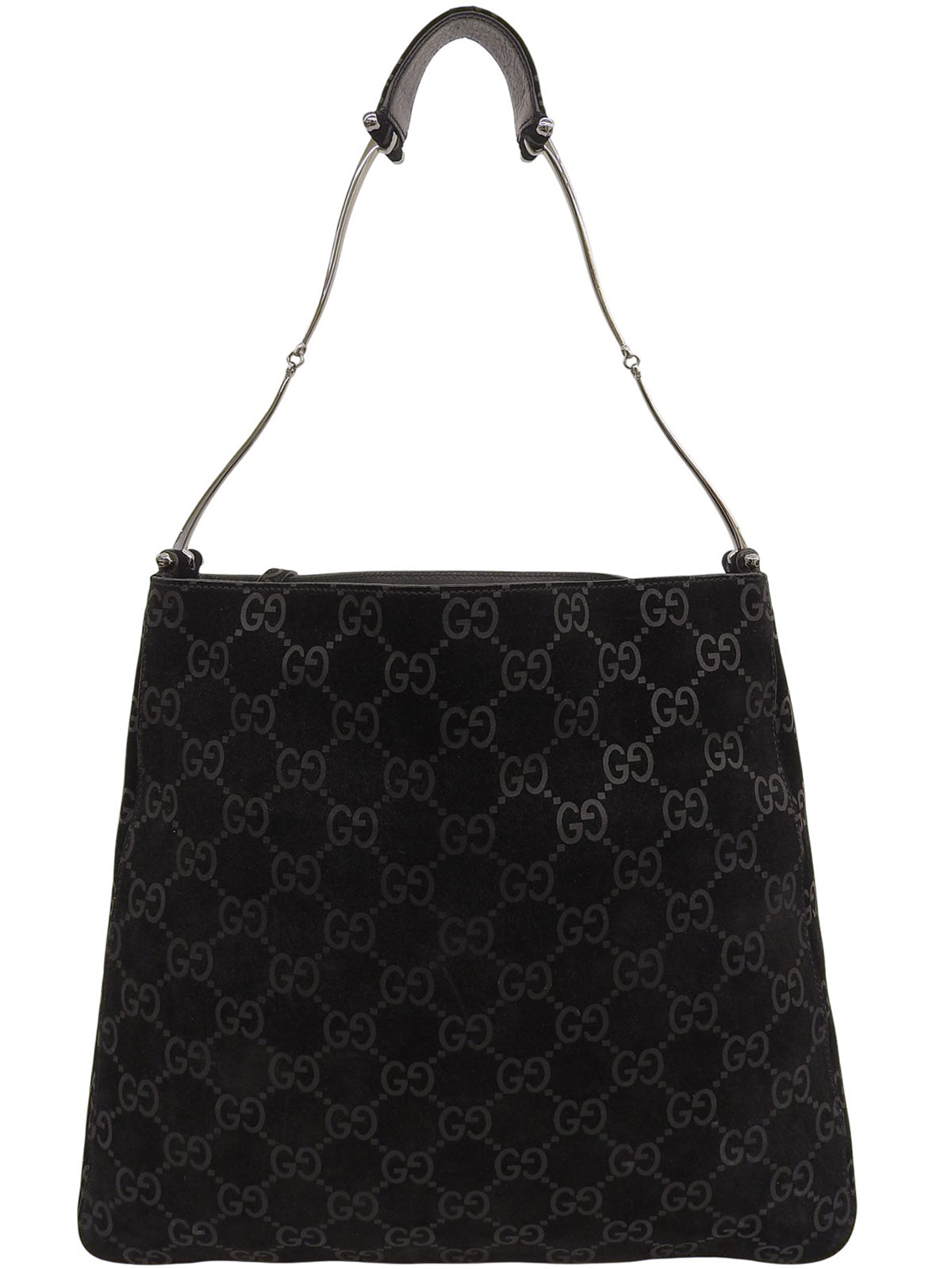 スエードGGパターンショルダーバッグ ブラック