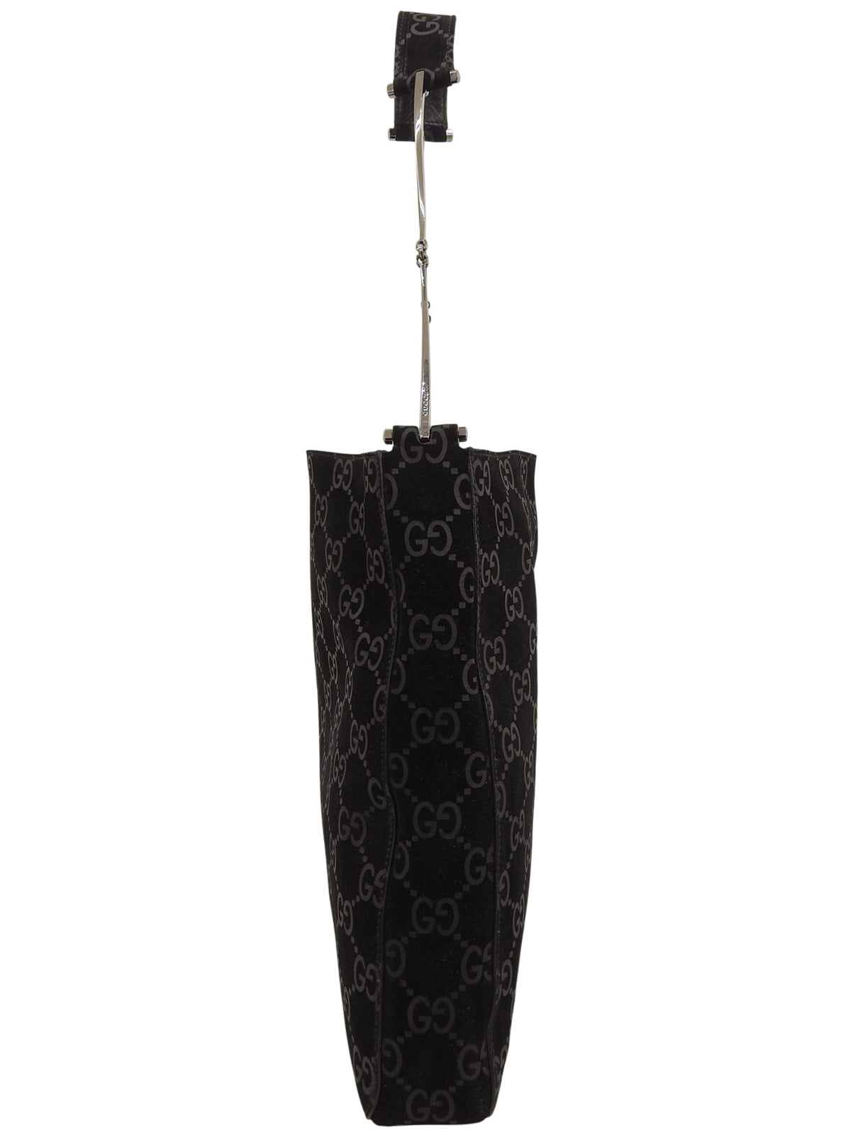 スエードGGパターンショルダーバッグ ブラック