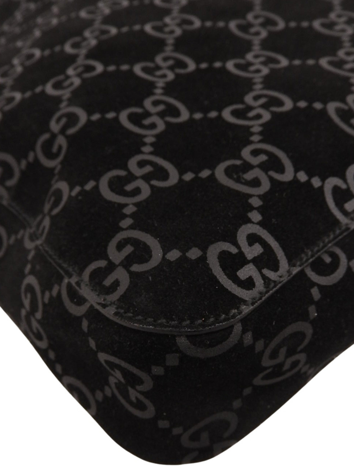 スエードGGパターンショルダーバッグ ブラック