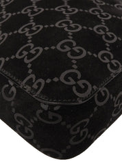 スエードGGパターンショルダーバッグ ブラック