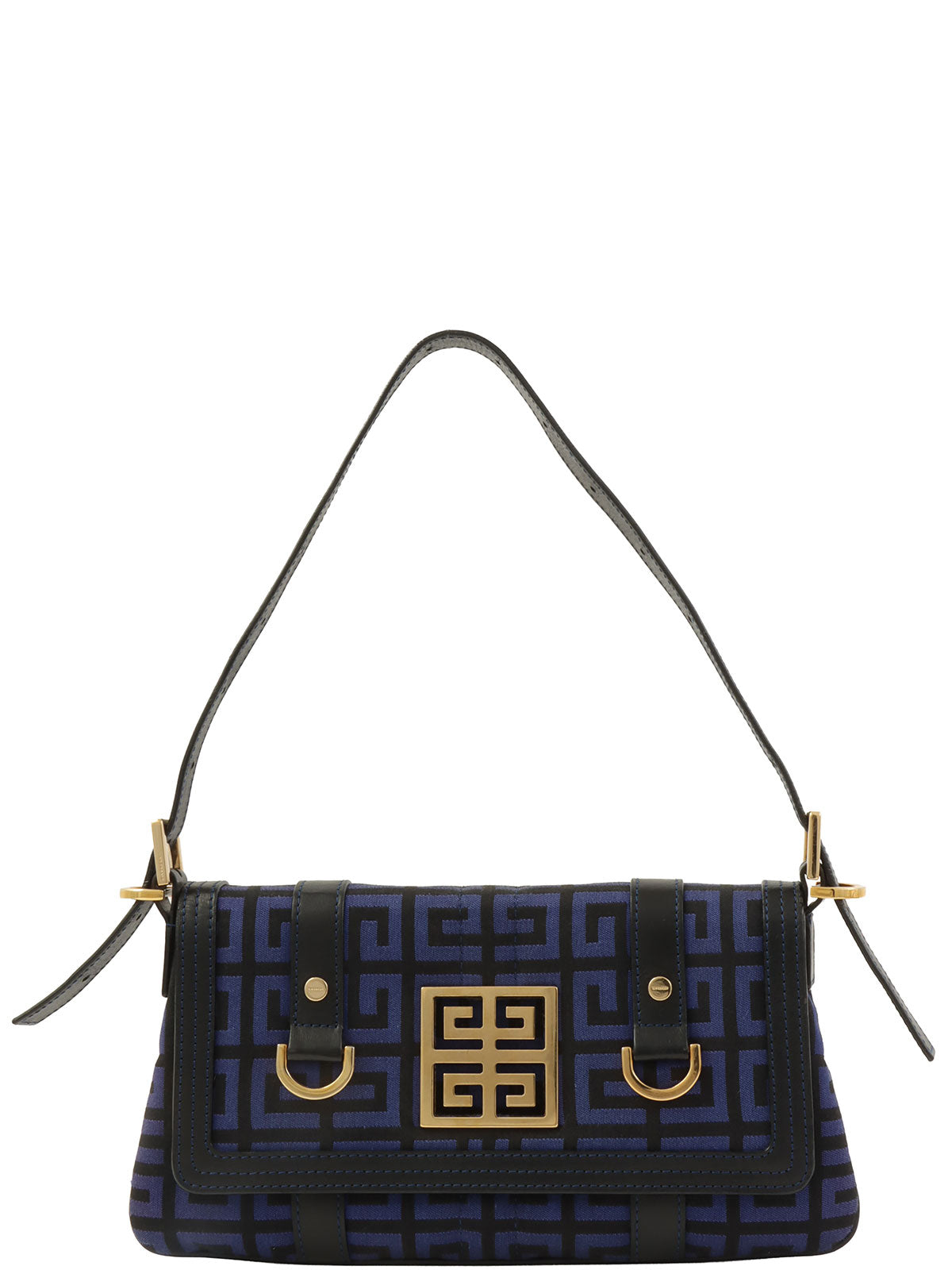 ロゴプレートワンショルダーバッグ パープル/ブラック