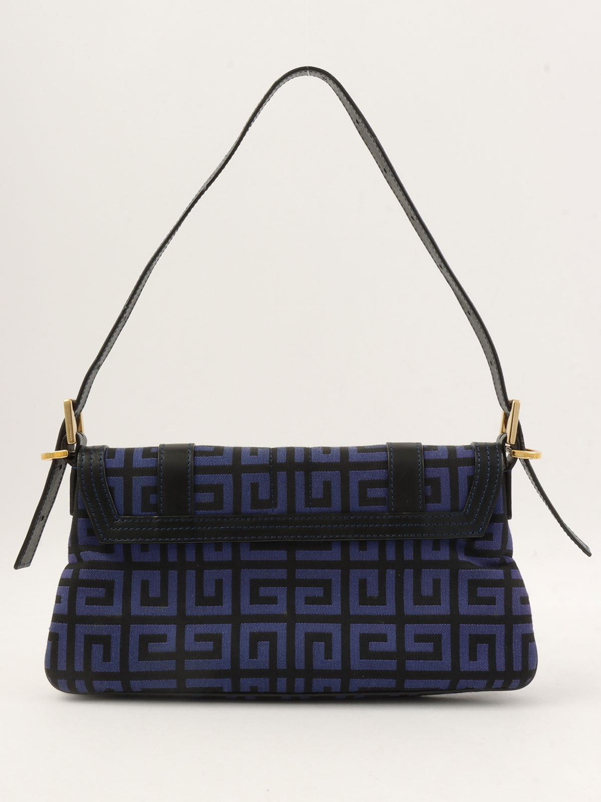 ロゴプレートワンショルダーバッグ パープル/ブラック