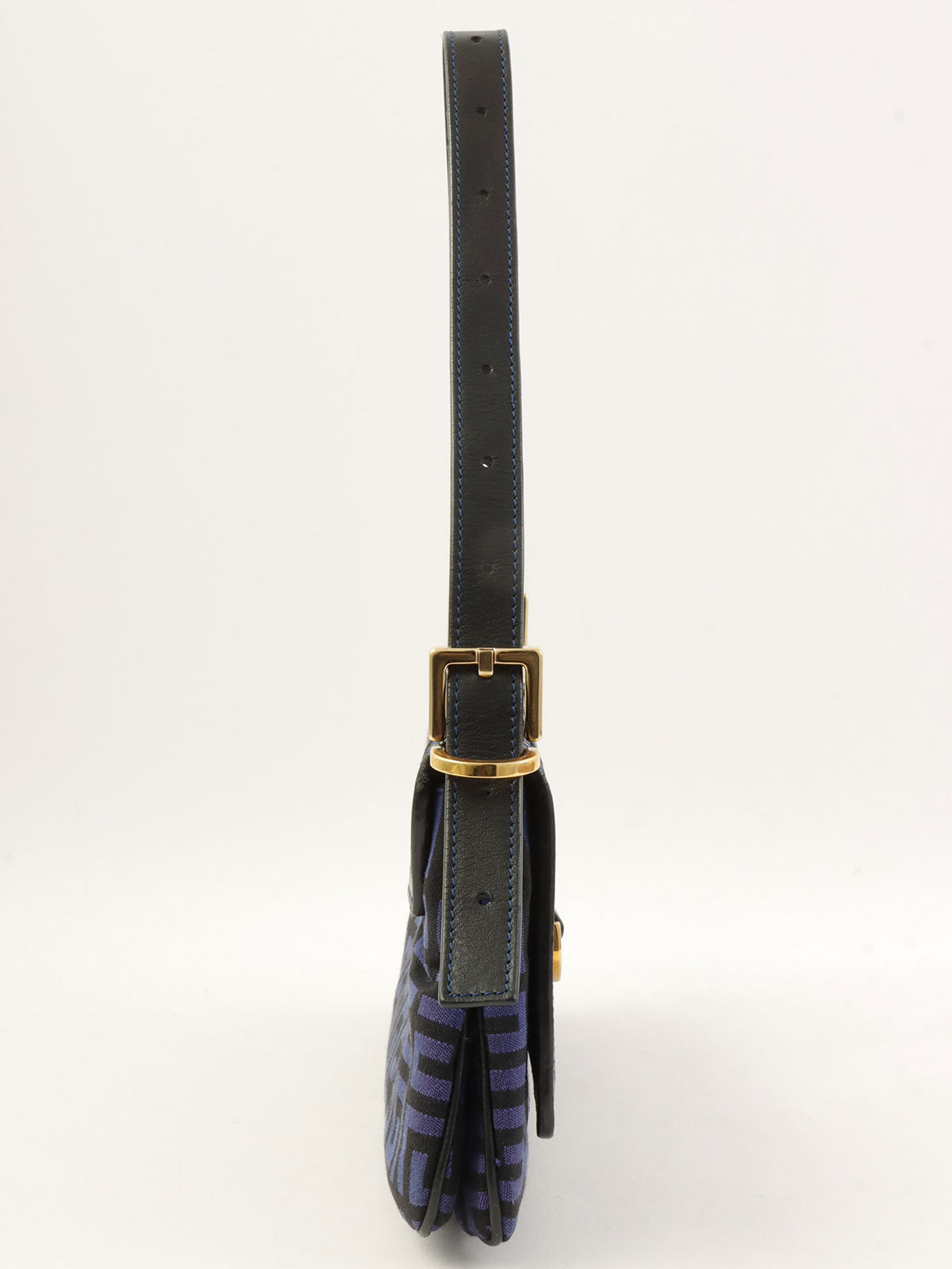 ロゴプレートワンショルダーバッグ パープル/ブラック