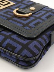 ロゴプレートワンショルダーバッグ パープル/ブラック