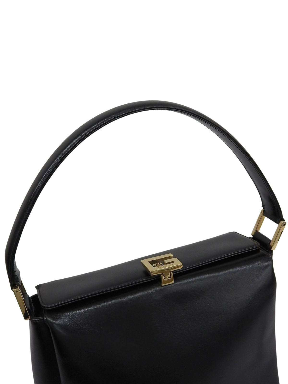 Logo Plate Handbag Black