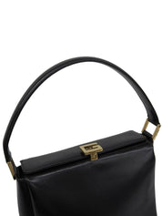 Logo Plate Handbag Black