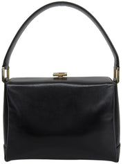 Logo Plate Handbag Black