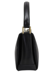 Logo Plate Handbag Black