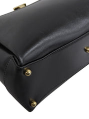 Logo Plate Handbag Black