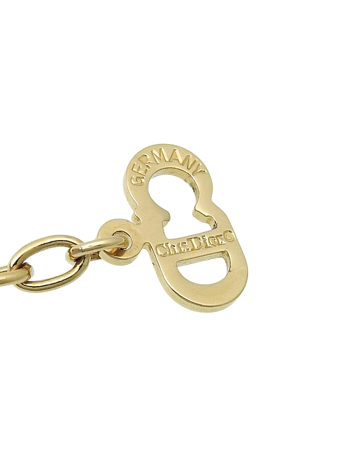 ラインストーンハートモチーフロゴネックレス ゴールド