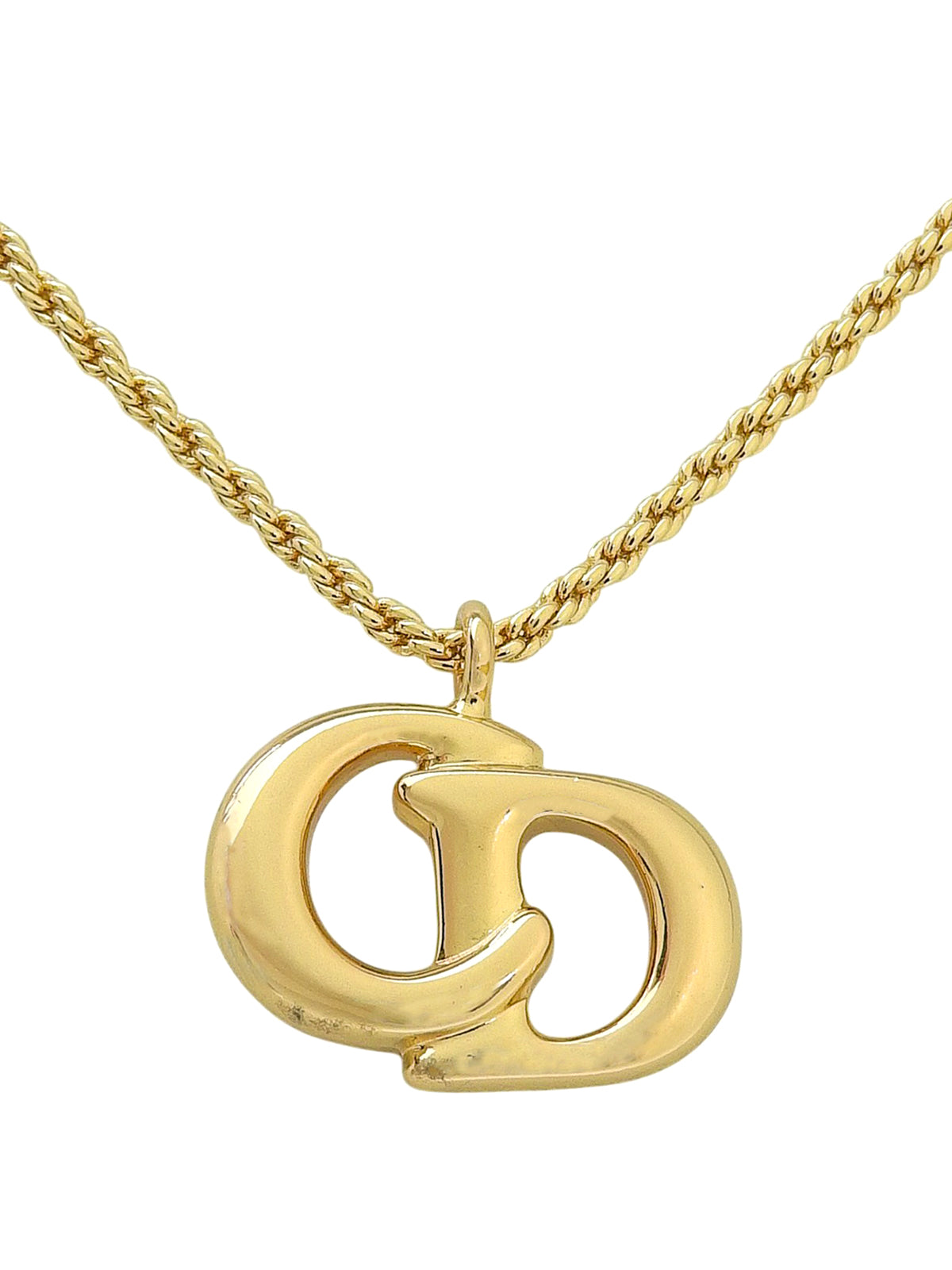 Logo Plate Necklace Gold