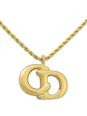 Logo Plate Necklace Gold