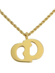 Logo Plate Necklace Gold
