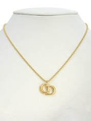 Logo Plate Necklace Gold