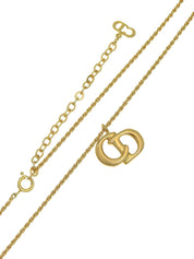 Logo Plate Necklace Gold