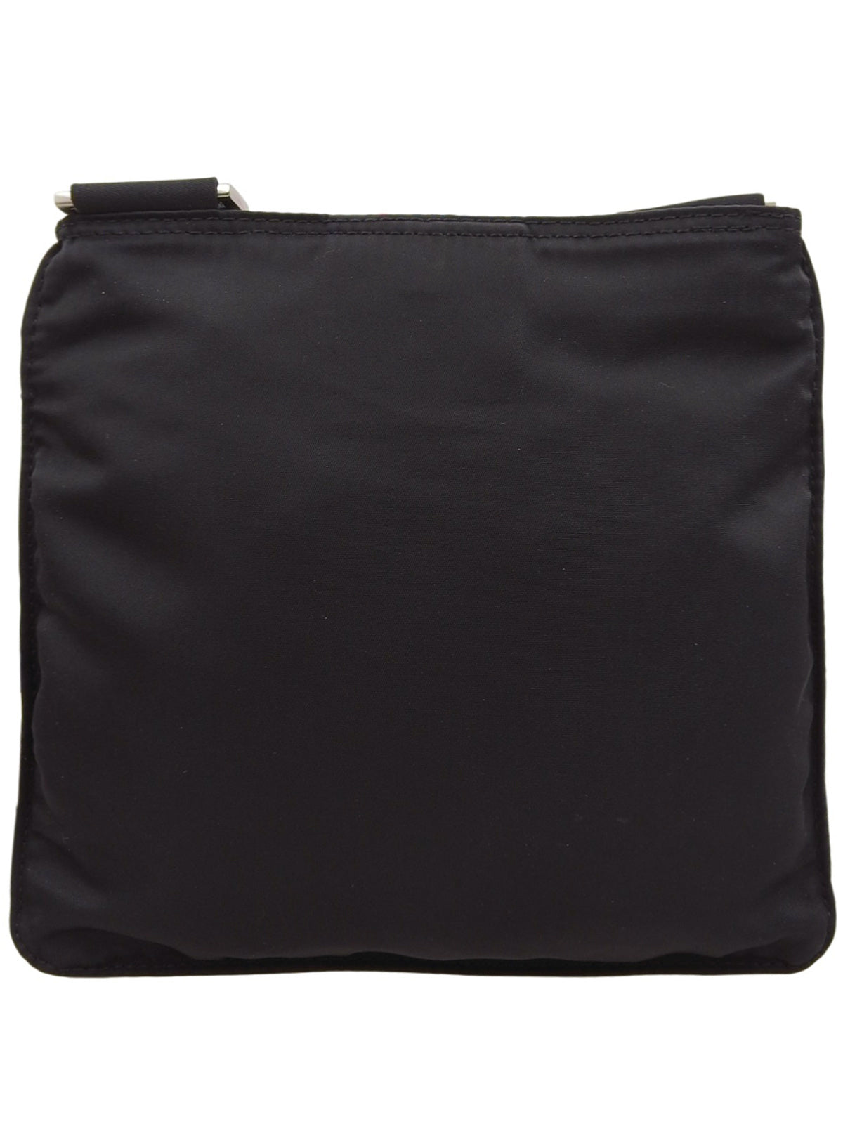 ナイロンロゴプレートショルダーバッグ ブラック