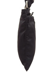 ナイロンロゴプレートショルダーバッグ ブラック