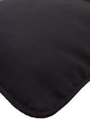 Nylon logo plate shoulder bag in black
