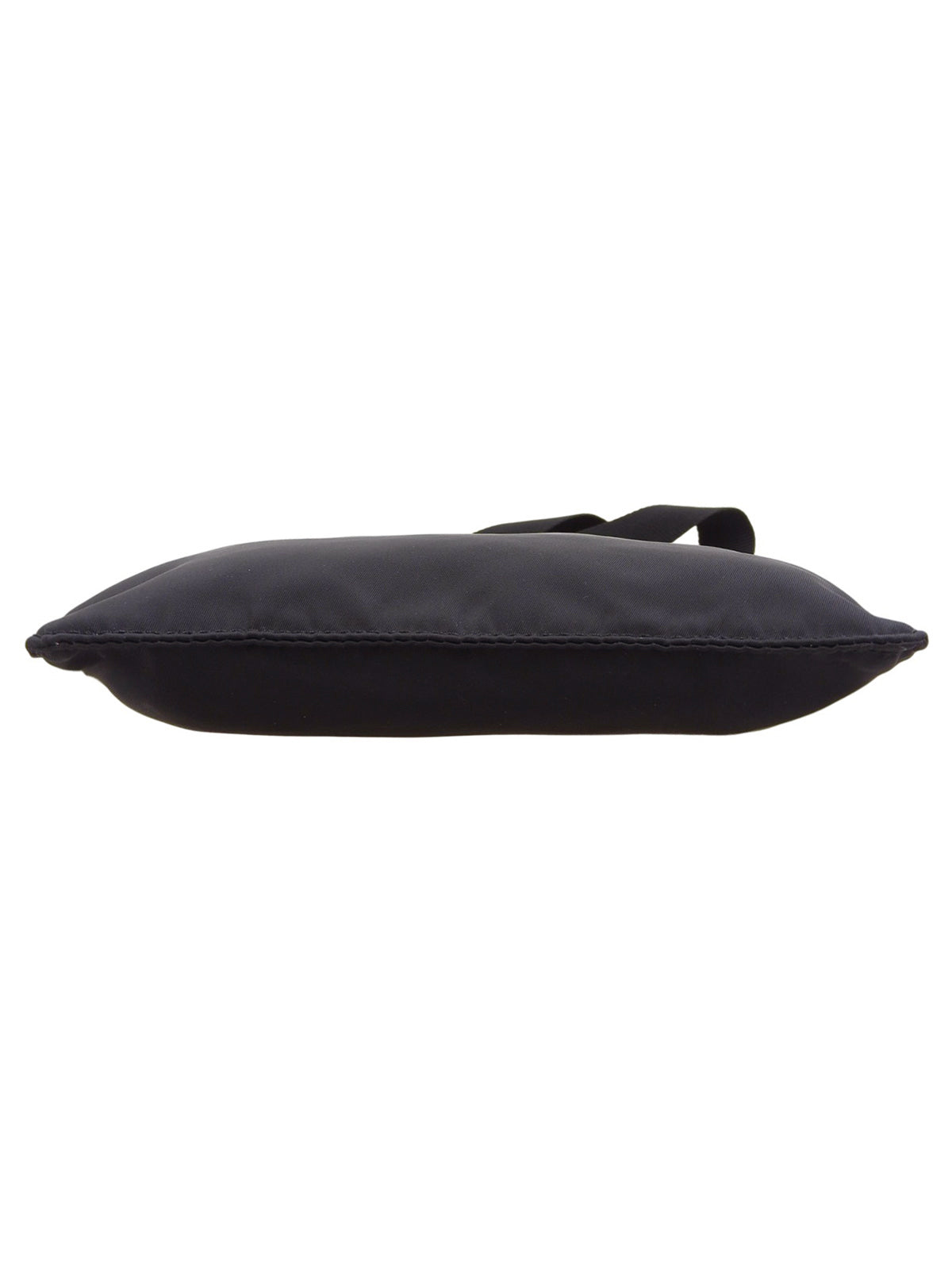 Nylon logo plate shoulder bag in black