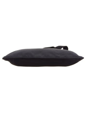 Nylon logo plate shoulder bag in black