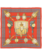 Carré 90 FEUX DE ROUTE Pattern Scarf Red
