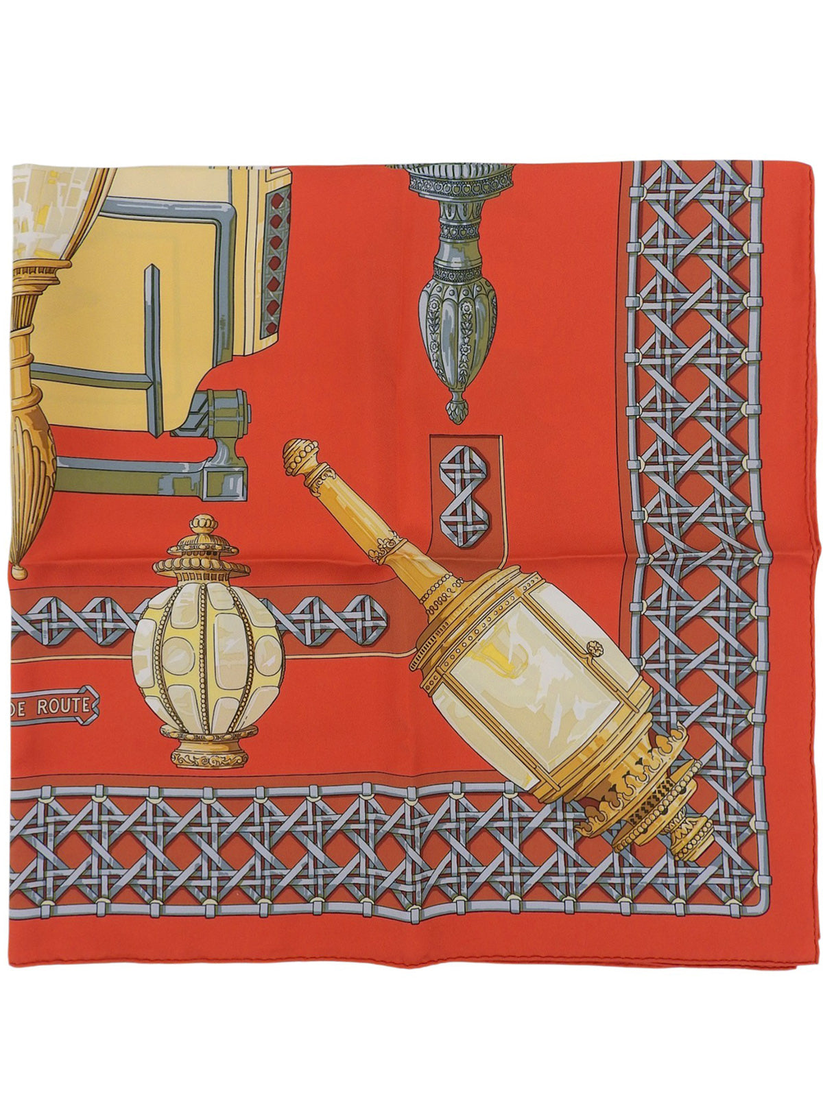 Carré 90 FEUX DE ROUTE Pattern Scarf Red