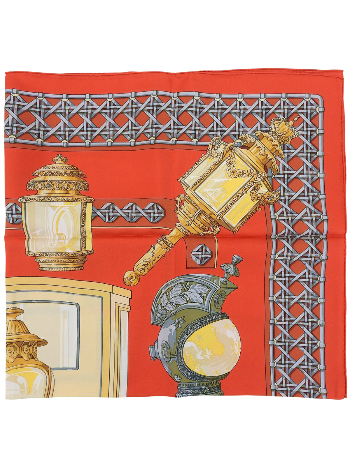 Carré 90 FEUX DE ROUTE Pattern Scarf Red