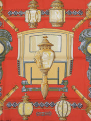 Carré 90 FEUX DE ROUTE Pattern Scarf Red
