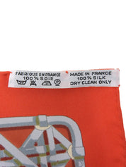 Carré 90 FEUX DE ROUTE Pattern Scarf Red