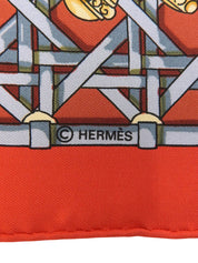 Carré 90 FEUX DE ROUTE Pattern Scarf Red