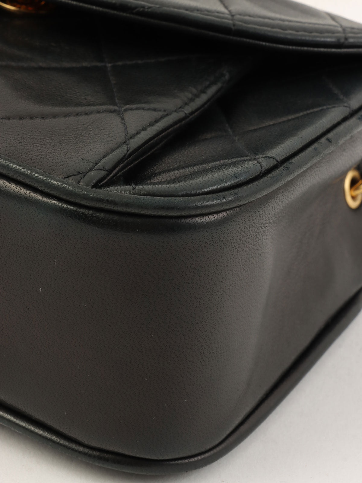 1995年頃製 マトラッセステッチCCターンロックビジューチェーンショルダーバッグ ブラック