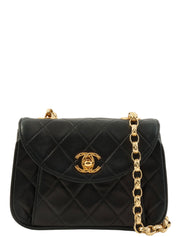 1995年頃製 マトラッセステッチCCターンロックビジューチェーンショルダーバッグ ブラック