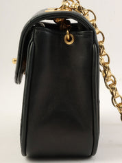 1995年頃製 マトラッセステッチCCターンロックビジューチェーンショルダーバッグ ブラック