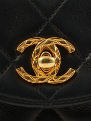 1995年頃製 マトラッセステッチCCターンロックビジューチェーンショルダーバッグ ブラック