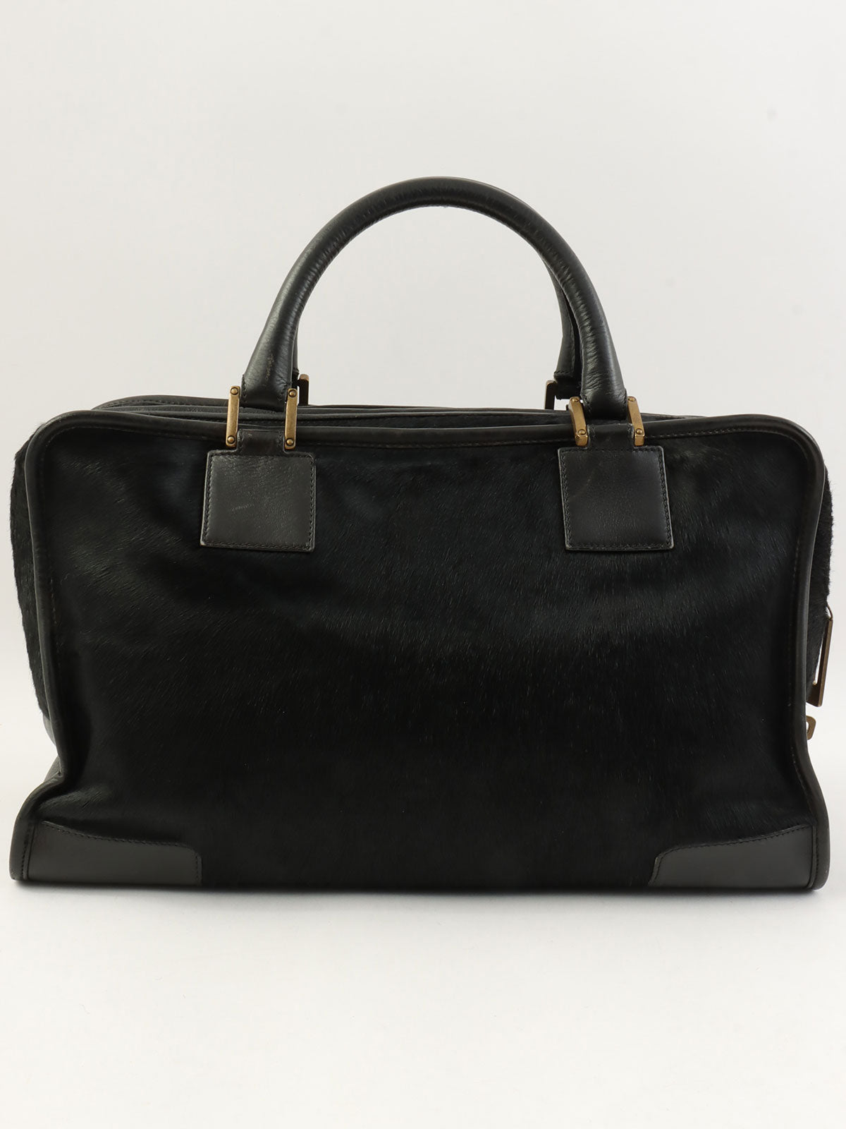 ハラコ アナグラムアマソナボストンバッグ ブラック