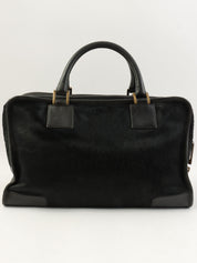 ハラコ アナグラムアマソナボストンバッグ ブラック