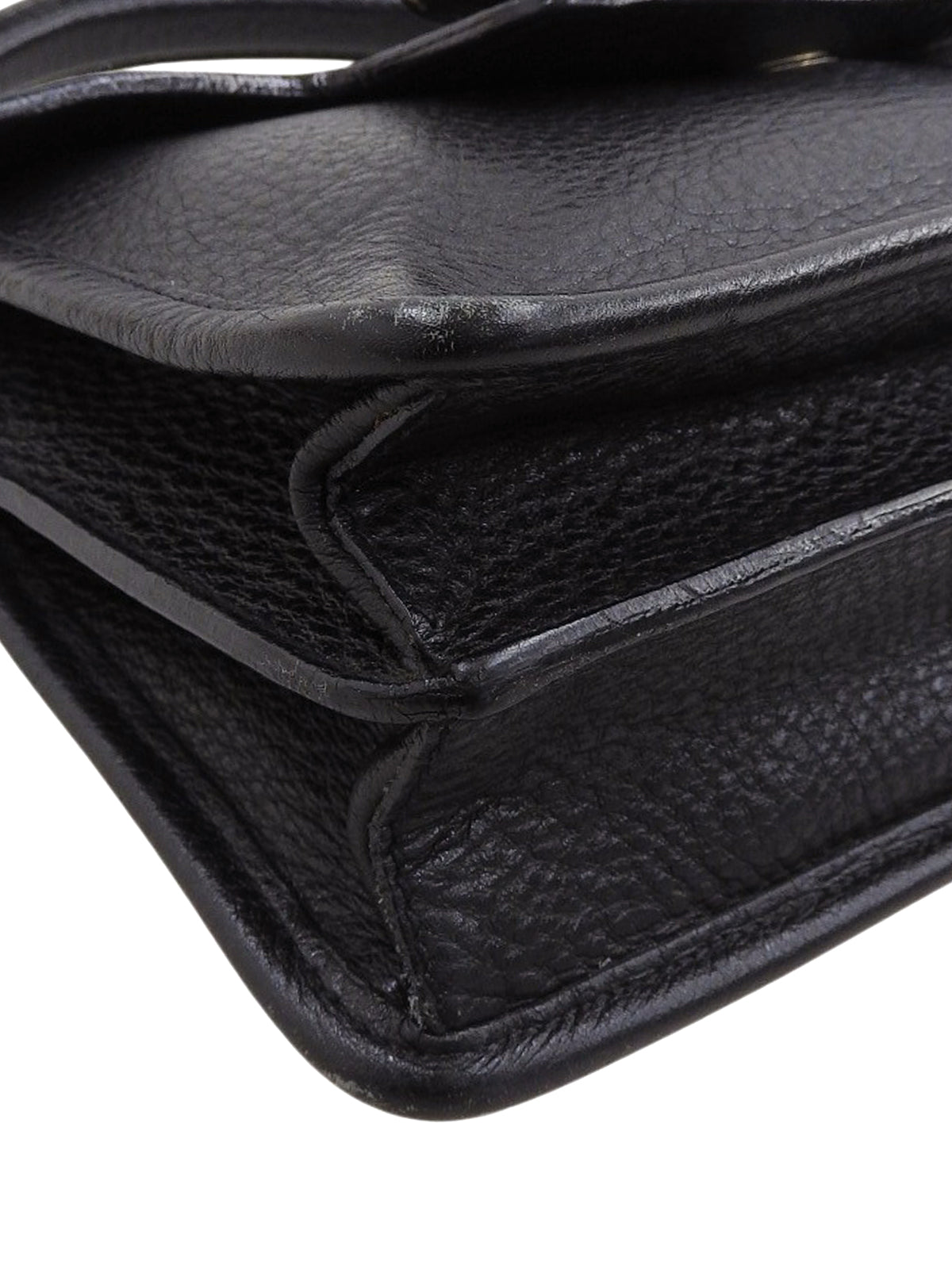 リボンモチーフロゴプレートハンドバッグ ブラック