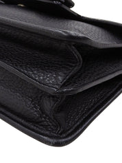 リボンモチーフロゴプレートハンドバッグ ブラック