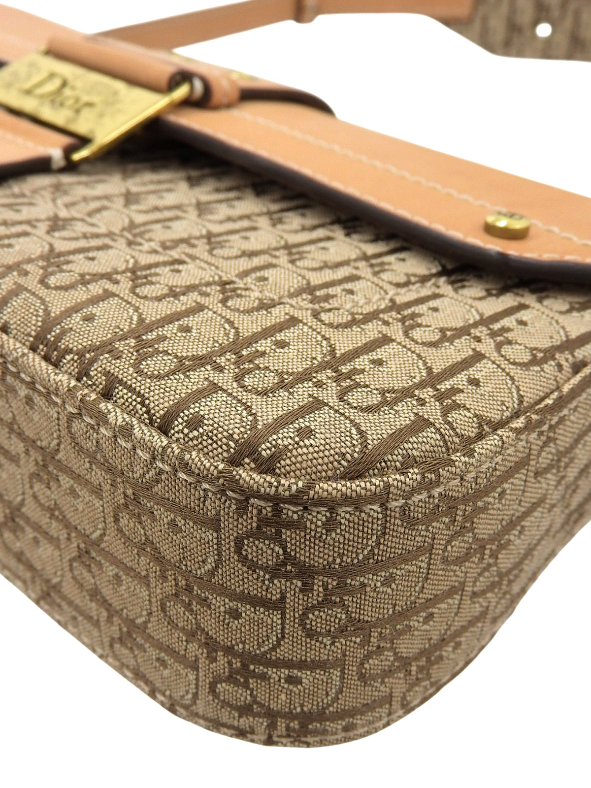 トロッターパターンストリートシックショルダーバッグ　ベージュ