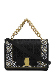 ビーズヴァラリボンミニ2wayバッグ ブラック