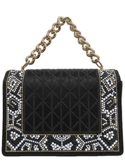 ビーズヴァラリボンミニ2wayバッグ ブラック