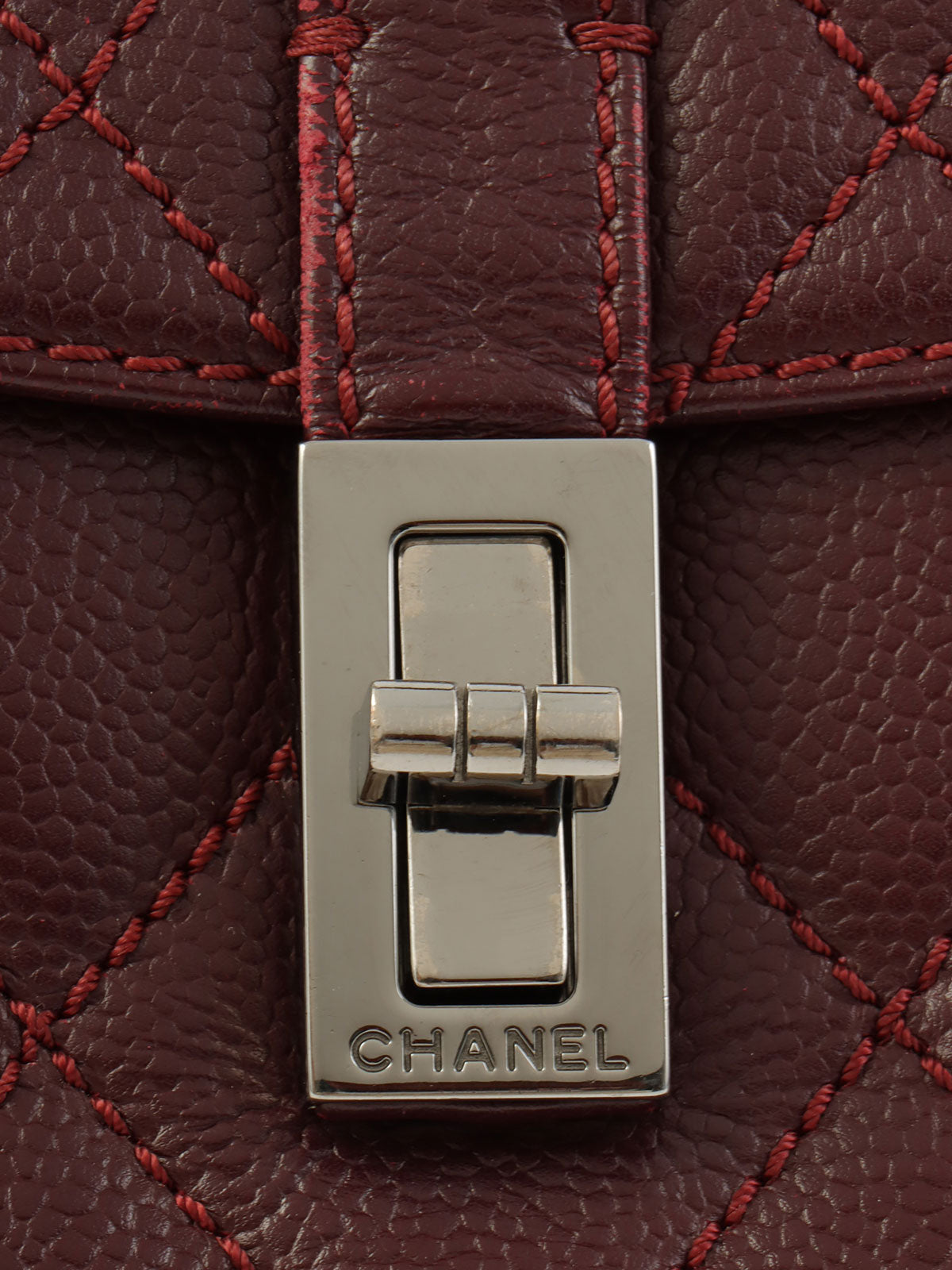 2005 Caviar Skin 2.55 Shoulder Bag, Bordeaux