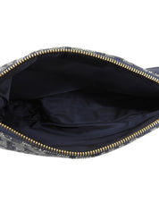 Trotter Pattern Double Saddle Bag Navy