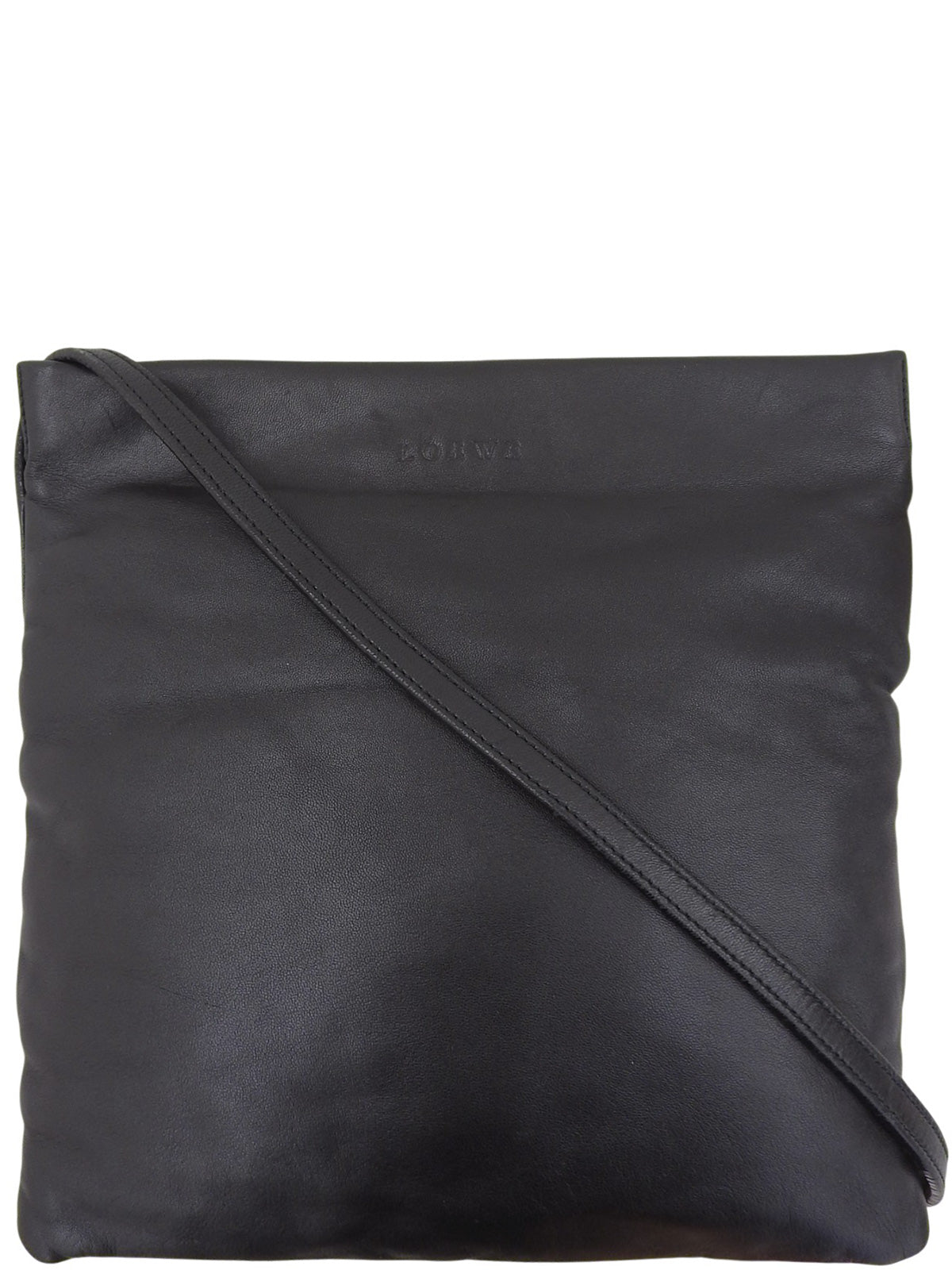 黑色压纹Logo单肩包