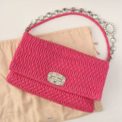 Nappa Crystal 2-Way Shoulder Bag Pink