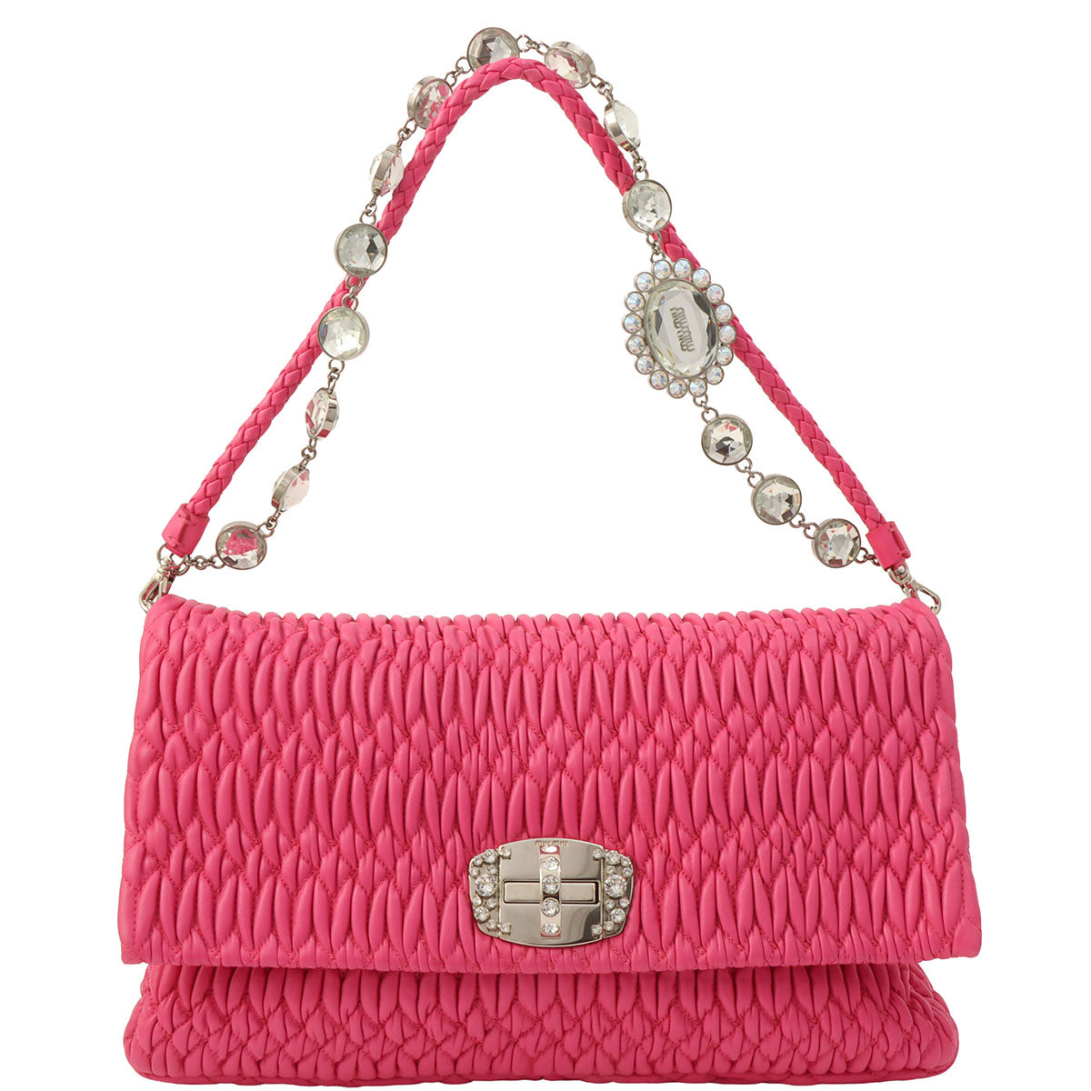 Nappa Crystal 2-Way Shoulder Bag Pink