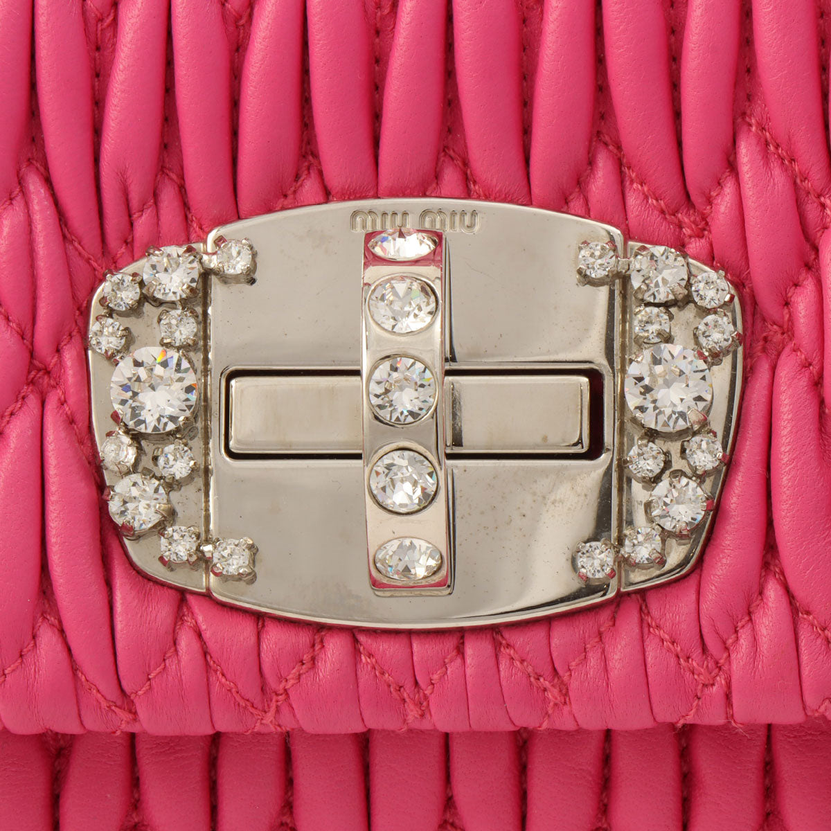 Nappa Crystal 2-Way Shoulder Bag Pink